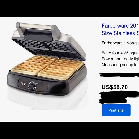 β
π 4-Slice Waffle maker Farberware in box - Picture 3 of 7